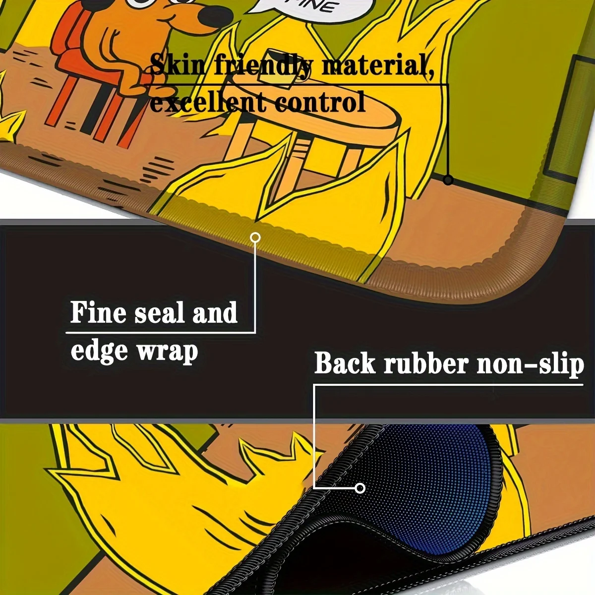 لوحة ماوس كبيرة بنمط الكلب والنار غير قابلة للانزلاق ومتينة مناسبة للاستخدام المكتبي والألعاب هدية مثالية للمدرسة ممتازة #6