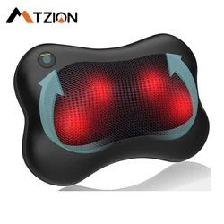 Shiatsu Back and Neck Pillow Massager with Heat 3D Kneading Deep Tissue Electric cervical masajeador  for Muscle Pain Relief