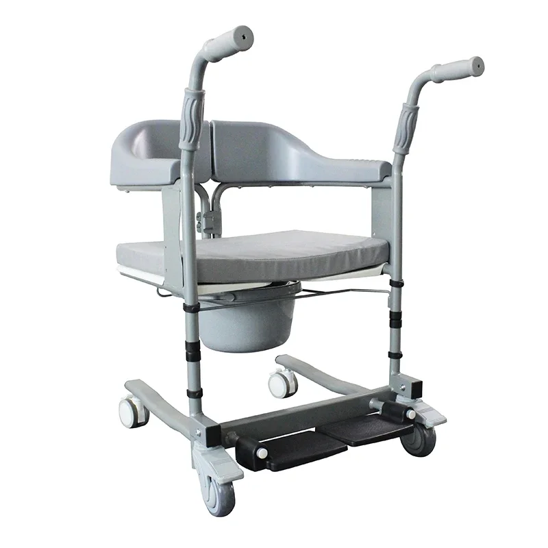 Multifunctional elderly and disabled medical transit chair can lift and fold the new stainless steel toilet chair