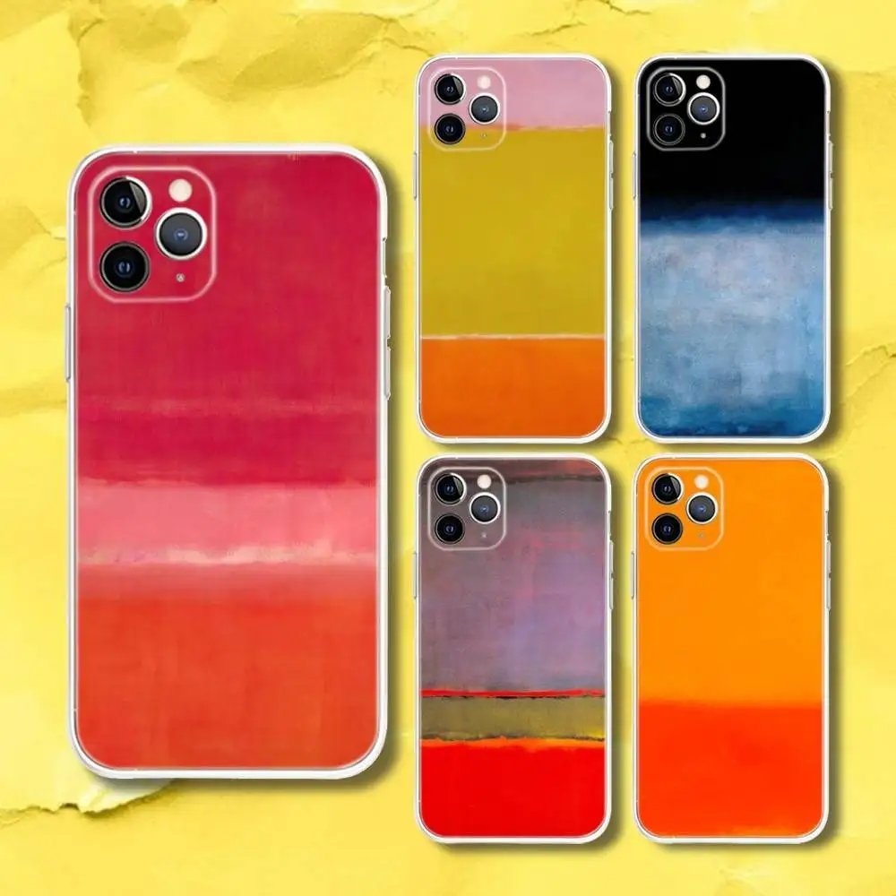 

M-Mark Rothko Art Paintings Transparent Phone Case For iPhone 17,13,15,12,11,14,16 Pro Max Mini 7,8 Plus SE4,17E Air Fundas