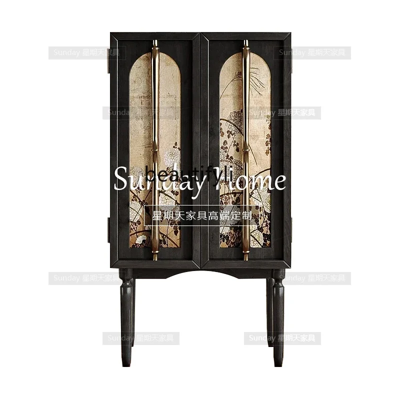 

New Chinese retro dining side cabinet, multi-functional bucket cabinet, all solid wood, locker