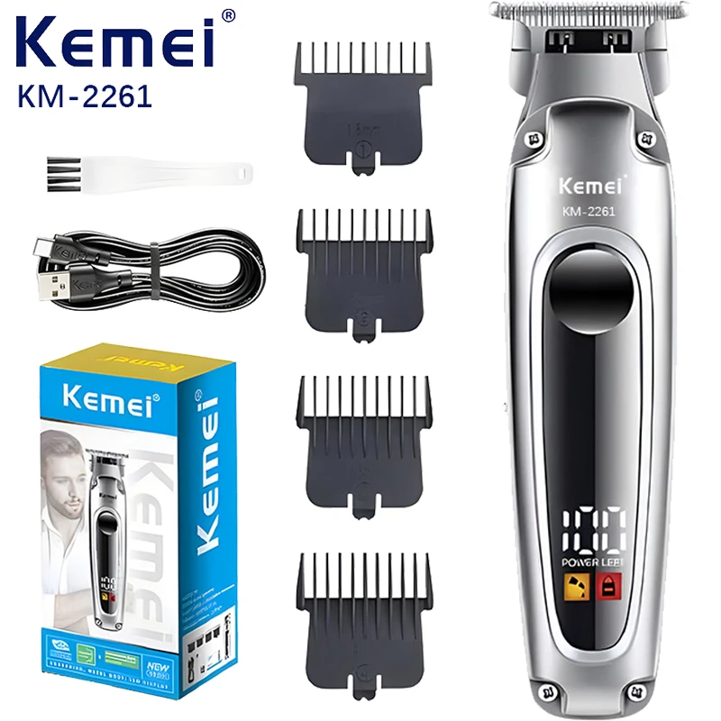 KEMEI professional oil head clipper KM-2261, LCD digital USB high-power, professional electric hair clipper for hairdressers