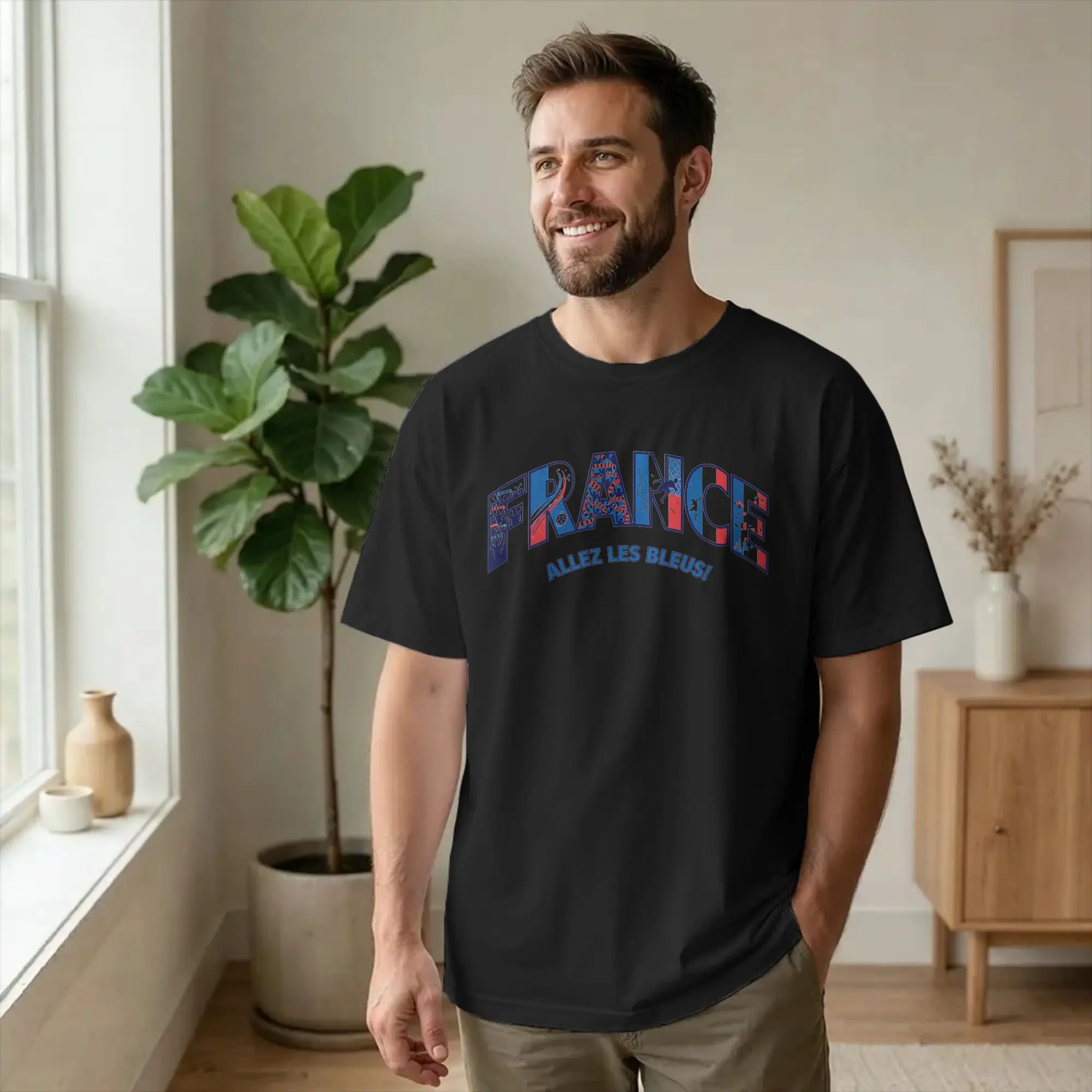 Soccer Fan Supporters France 2026 Men T Shirts Allez Les Bleus Tees Short Sleeve Round Neck T-Shirts Cotton 4XL 5XL Clothes