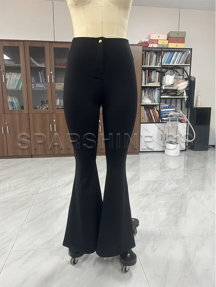 Damen High-Waist Flare-Yogahose mit Bauchkontrolle, Dehnbare Bootcut-Leggings für Workout, Yoga & Freizeitkleidung – Detail 11