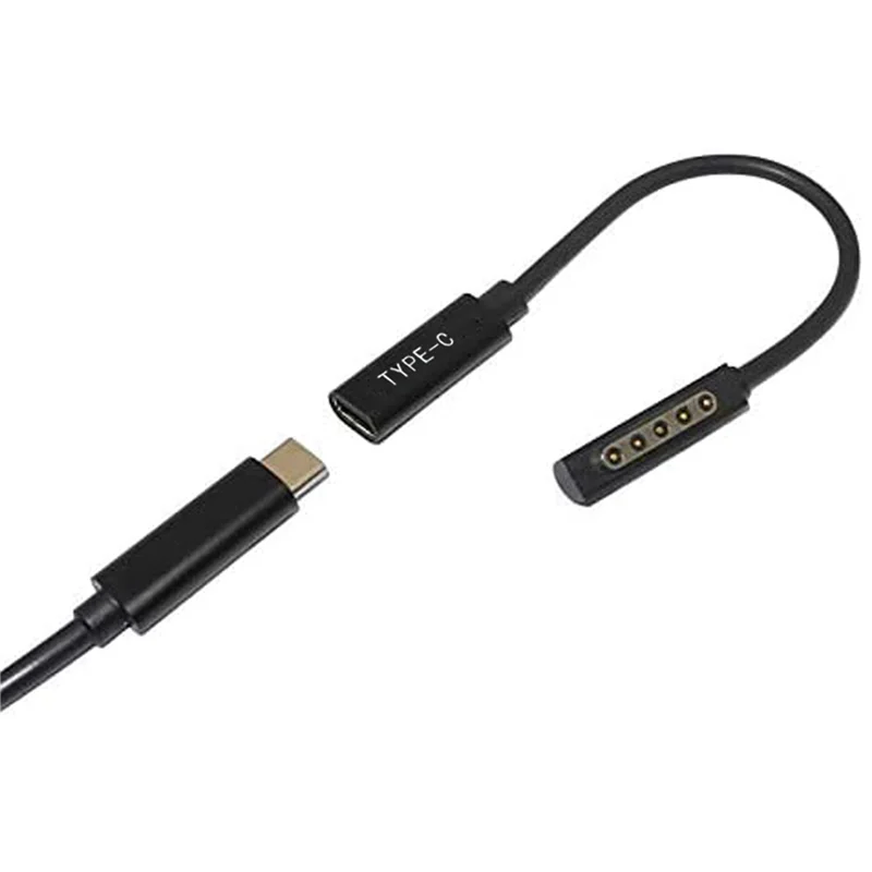 

2025 New-2X Type C PD Charging Cable USB C Female Power Supply Charger Adapter Converter For Microsof Surface Pro 1/2 Tablet