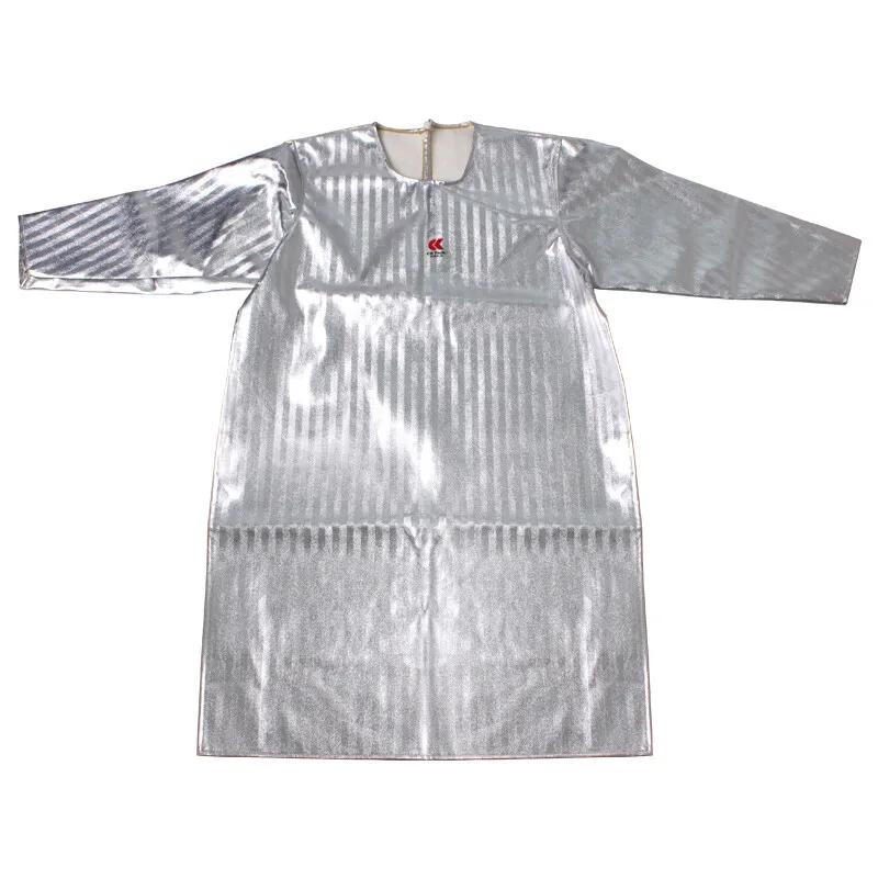 Aluminium Foil Welding Apron Heat Radiation Protection Clothing Fire Insulation Reverse Dress for Firefighters Boiler Staff