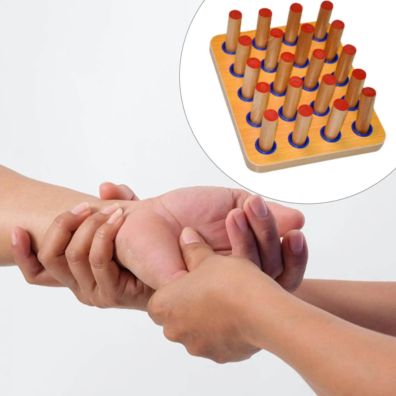 

Finger Exerciser Wooden Board and Sticks Set for Finger Training Orthotics