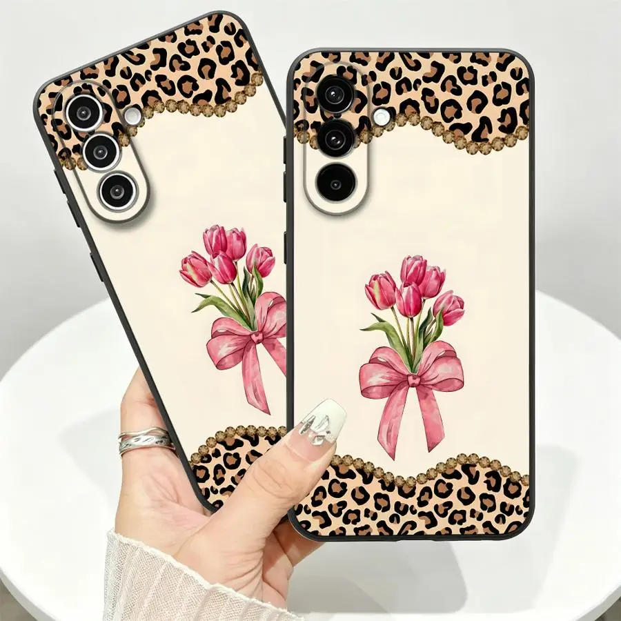 Cartoon Flower Bow Case for Samsung Galaxy A57 A55 A37 A05 A06 A25 A16 A15 A73 A51 A23 Phone Cover A50 A52 A36 A53 A17 A12 A70