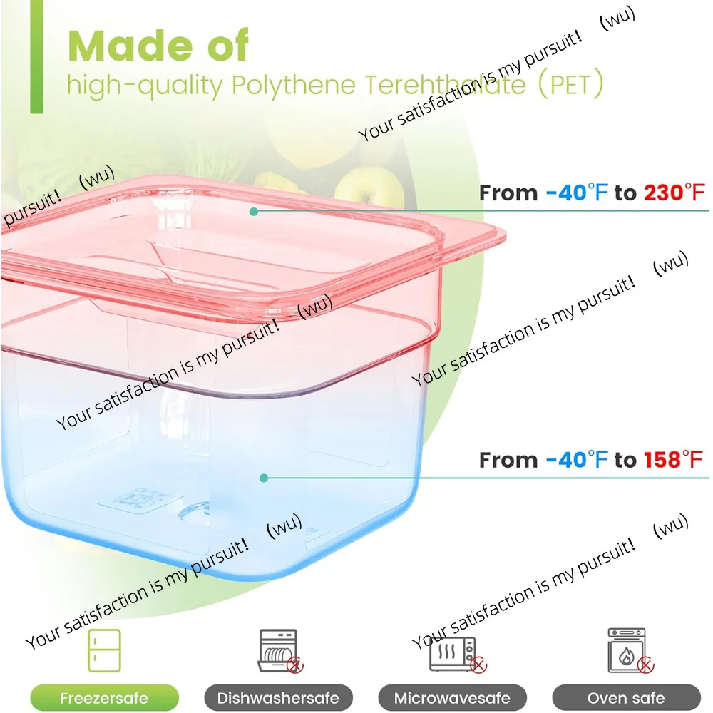 1/6 Size 4 Deep, Restaurant Clear Food Storage Container, Polycarbonate, Commercial Hotel Plates