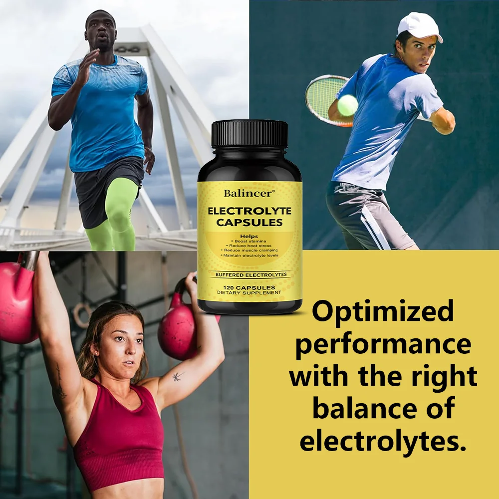 

Electrolyte Capsules with Magnesium, Sodium, Potassium, Vitamin D, Endurance Sports Nutrition Supplement, for Vegan Friendly