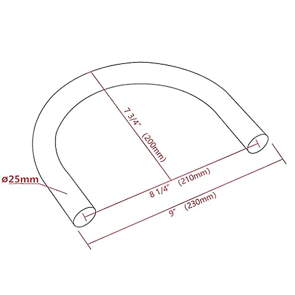 230mm Cafe Racer Motorcycle Rear Seat Frame Hoop Loop Rear Seat Seat Frame Mounting Bracket with LED Brake Turn Tail Lights