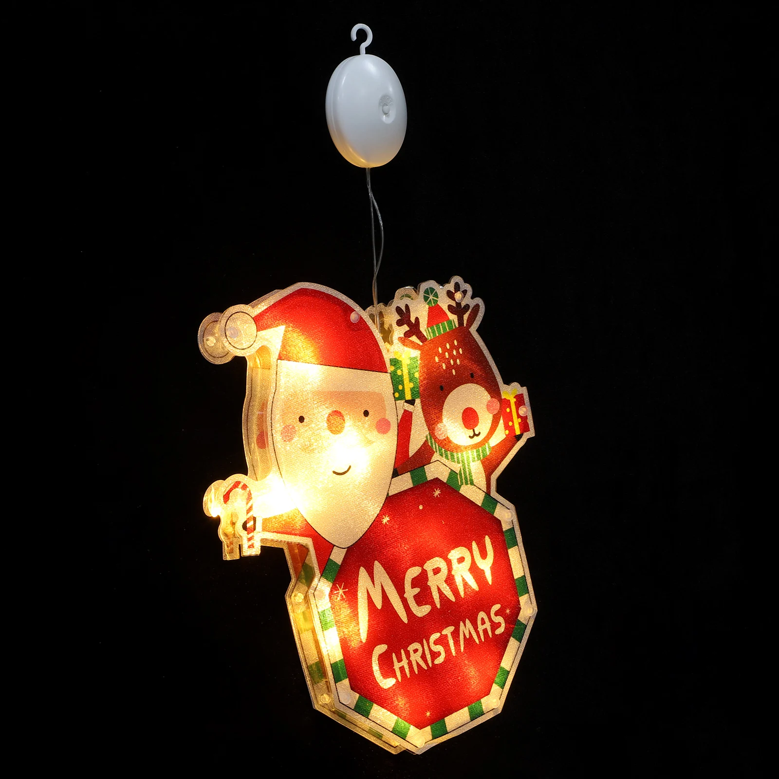 

1pc Christmas Tree Lights LED Suction Cup Lamp for Home Office Warm Atmosphere Festive Decor Red Ornament LED Christmas Window