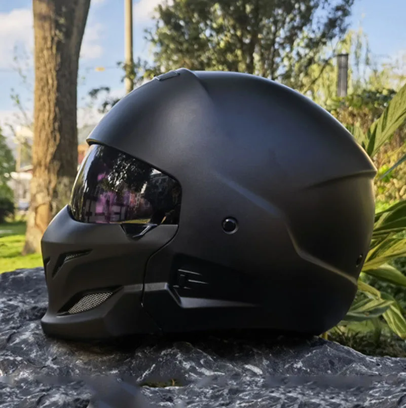 

1XRetro Predator Helmet Full Face Helmet Multi-purpose Combination Helmet Motorcycle Locomotive Personality Half.