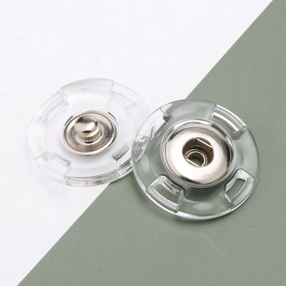 10Pcs Transparent Fastener Sewing Accessories Invisible Acrylic Press Stud Round DIY Snap Button