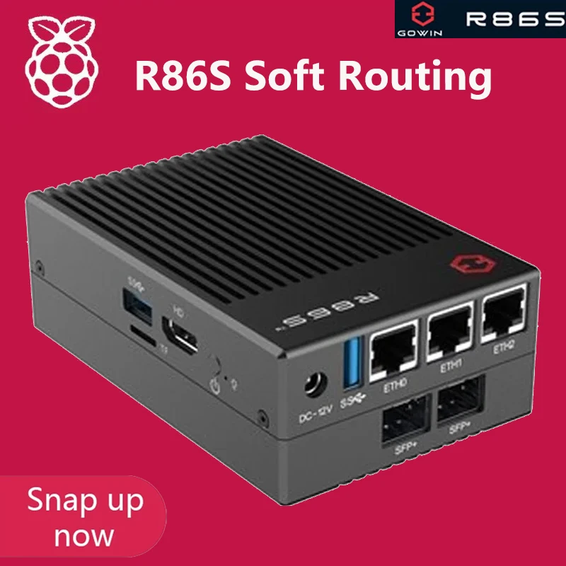 R86S Soft Routing Multi-net port, mini host N5105 N6005 8GB/16GB/32GB 10 Gigabit fiber port 2.5G