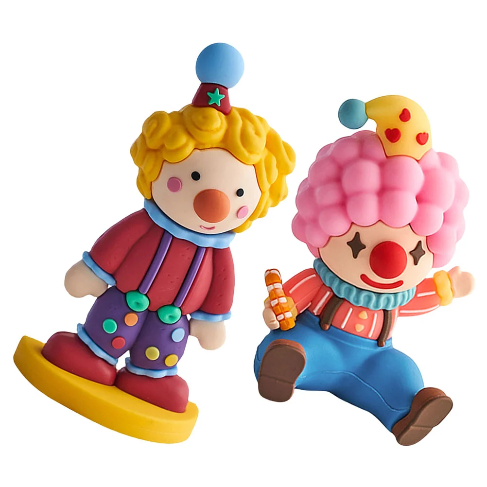 Circus Clown Figurines Miniature Clown Figurines Carnival Cake Topper Clown Ornaments Home Office Fairy Garden Micro