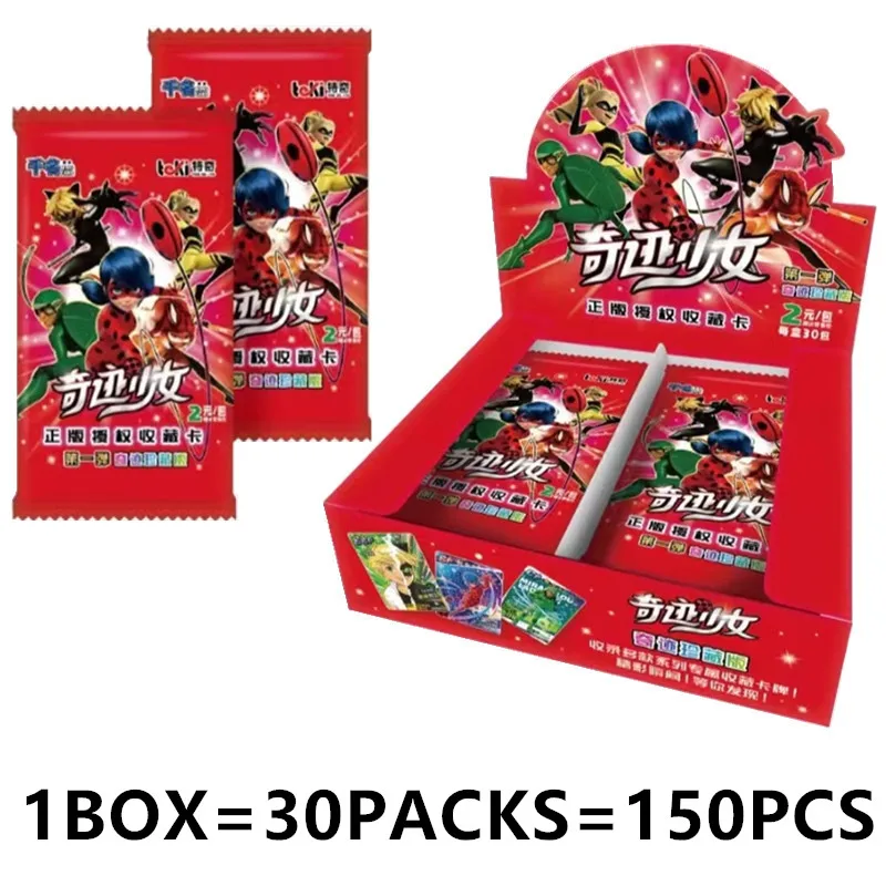 2023 Miraculous Girl Ladybug Reddy Black Cat Roll Anime Card Badge SSP Children's Game Toy Christmas Halloween Birthday Gift