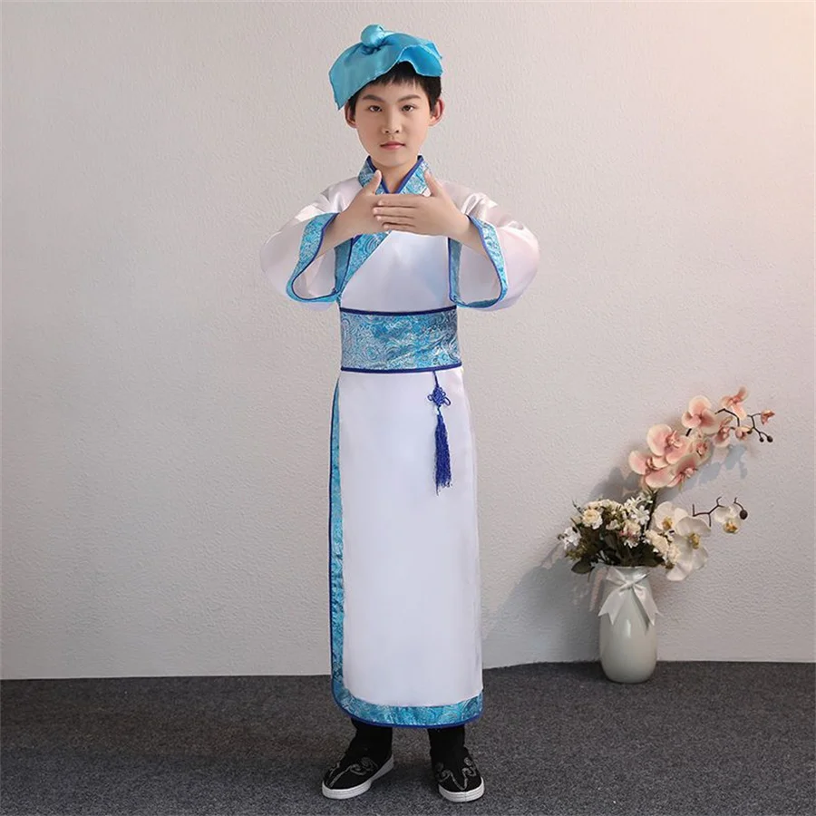 Conjunto de ropa tradicional china para niños, traje Tang, vestido de fiesta, Tops de Kung Fu, faldas, pantalones