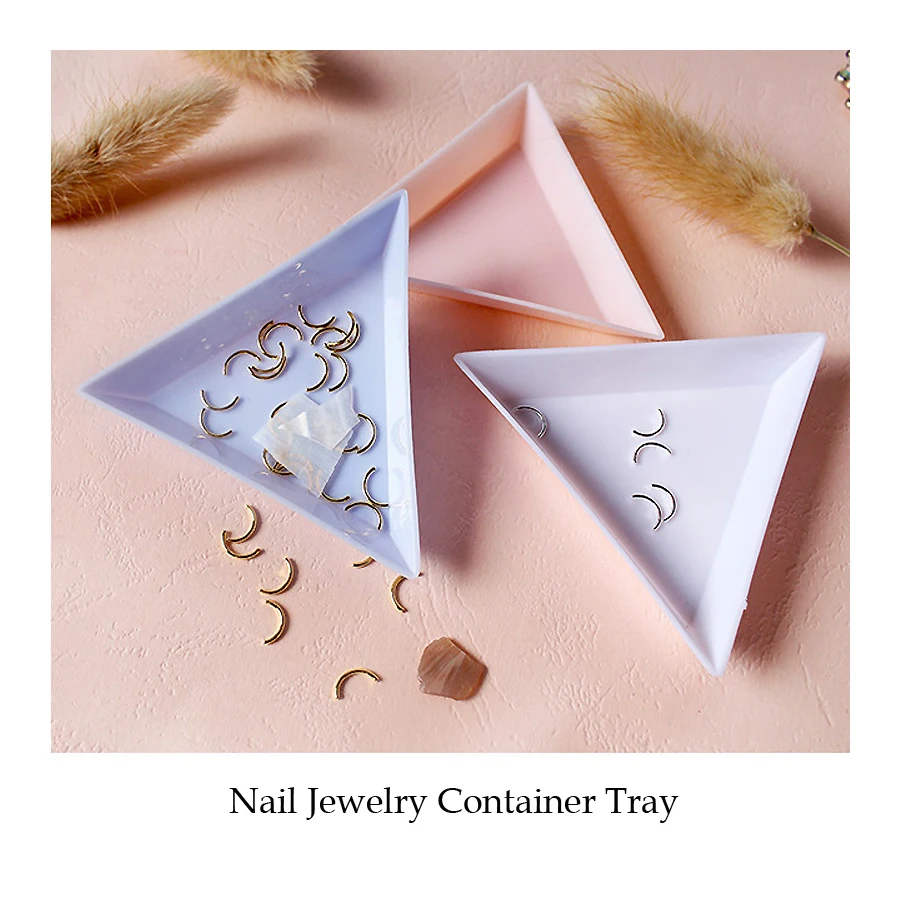 2Pcs Triangle Tray for Nail Art Rhinestones Jewelry Beads Organize, Storage and Display