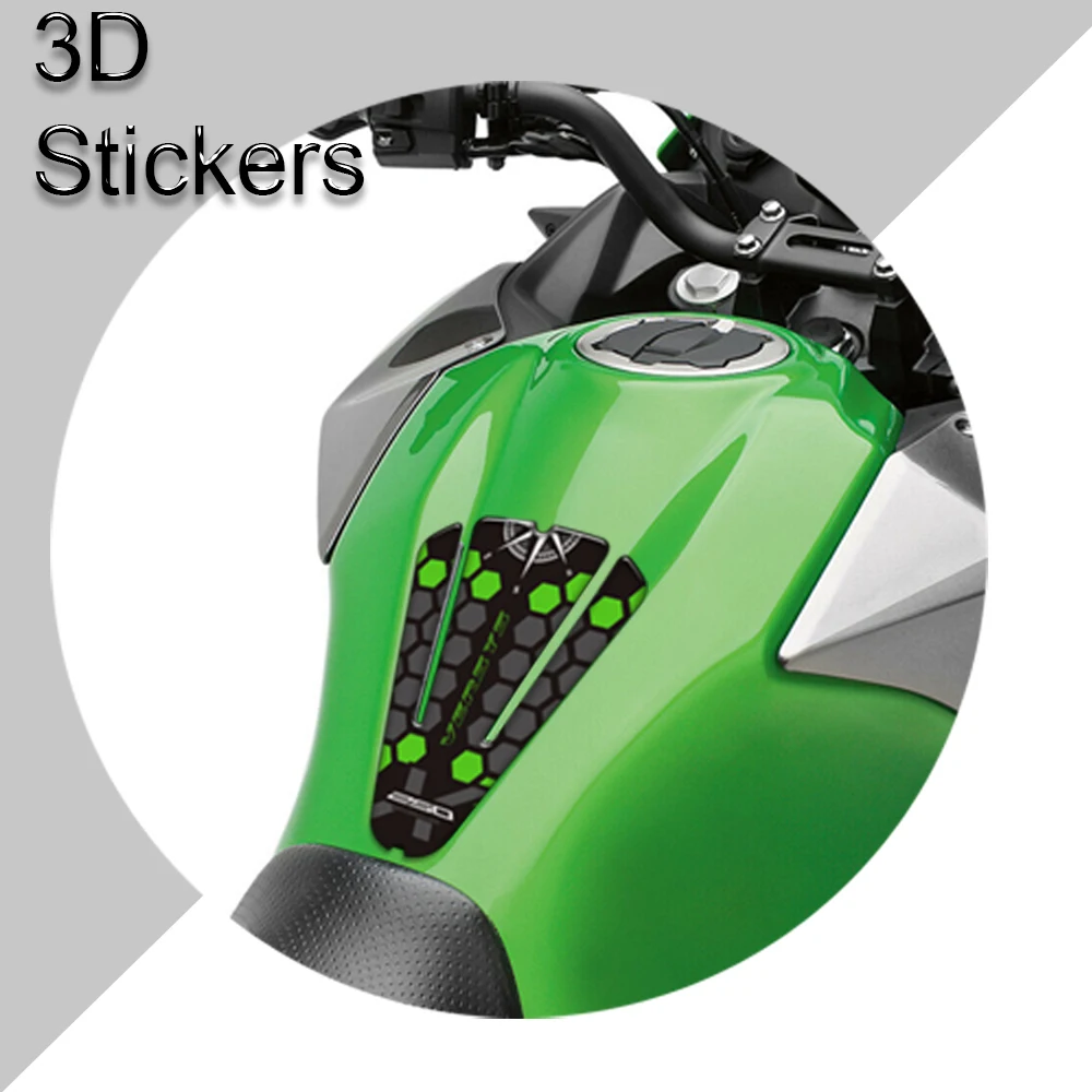 

For VERSYS X 250 250X VERSYS-X Tourer X-250 Motorcycle Tank Pad Side Gas Fuel Oil Kit Knee Protector PVC+Epoxy Resin 3D Stickers