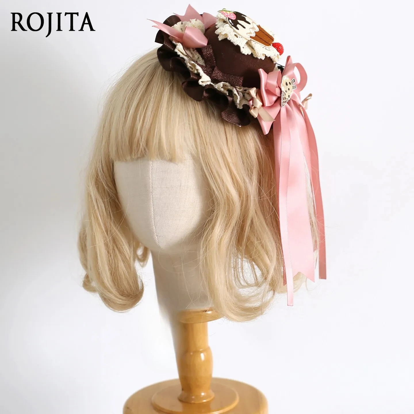 

Kawaii Dessert Lolita Hair Accessories Strawberry Cupcake Mini Hat & Lace Headband