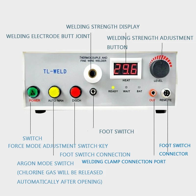 Rechargeable TL-WELD Thermocouple Spot Welding Machine with Argon Contact Function for Professional Wire Welding