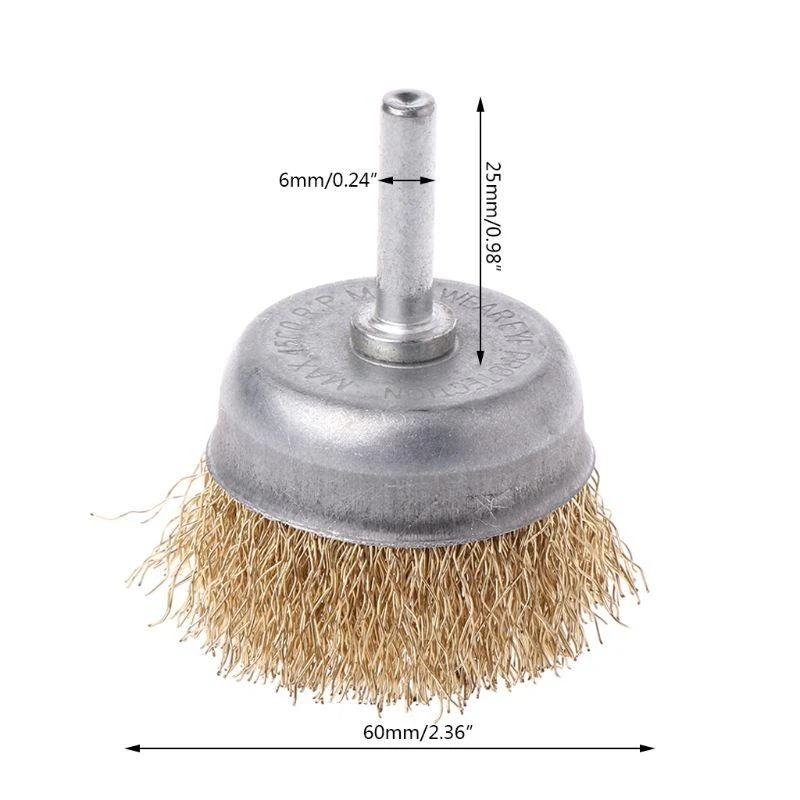 E06B Stainless Steel Wire Wheel Cup Brush Used to Clean Rust Flakes & Abrasives Drill