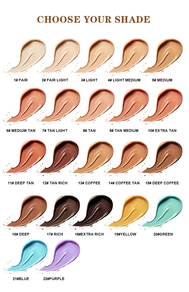 Liquid Concealer Private Label Multi Color Facial Makeup Foundation Concealer Full Coverage Waterproof Cosmetics