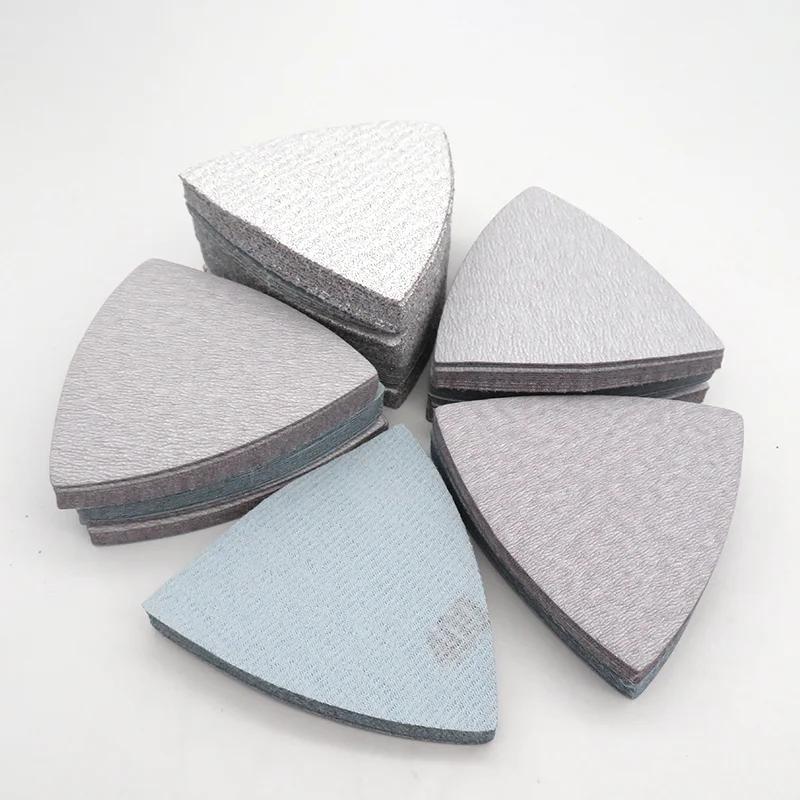 1Hook & Loop 60 To 800 Grits Abrasive Sanding Disc  90*90*90mm Sanding Sheets Triangle Sandpaper For Wood Metal Sanding