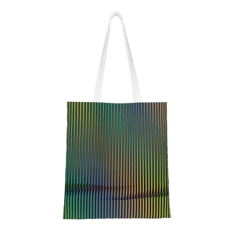 

Funny Carlos Cruz Diez Shopping Tote Bags Recycling Permutation Canvas Grocery Shoulder Shopper Bag