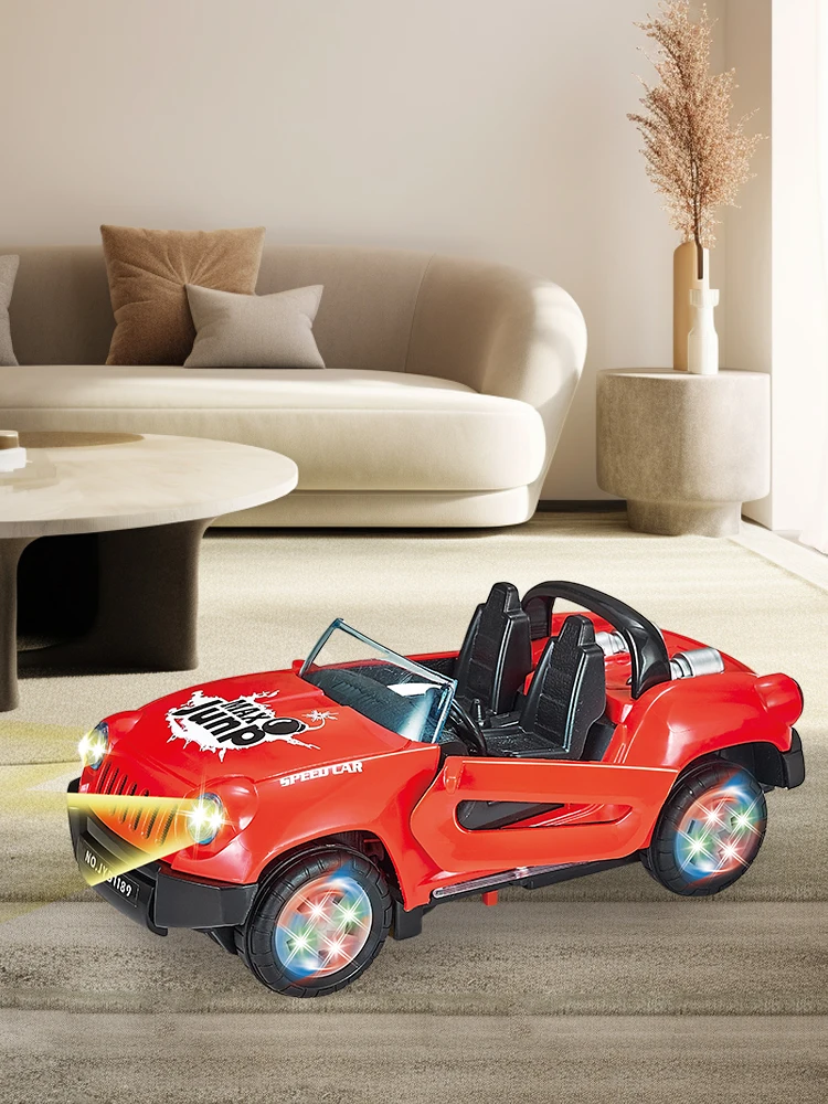 Simulation Sports Car Kid Electric Convertible with Sound Lights 360° Rotation Universal Model Children‘s Toys Birthday Gifts