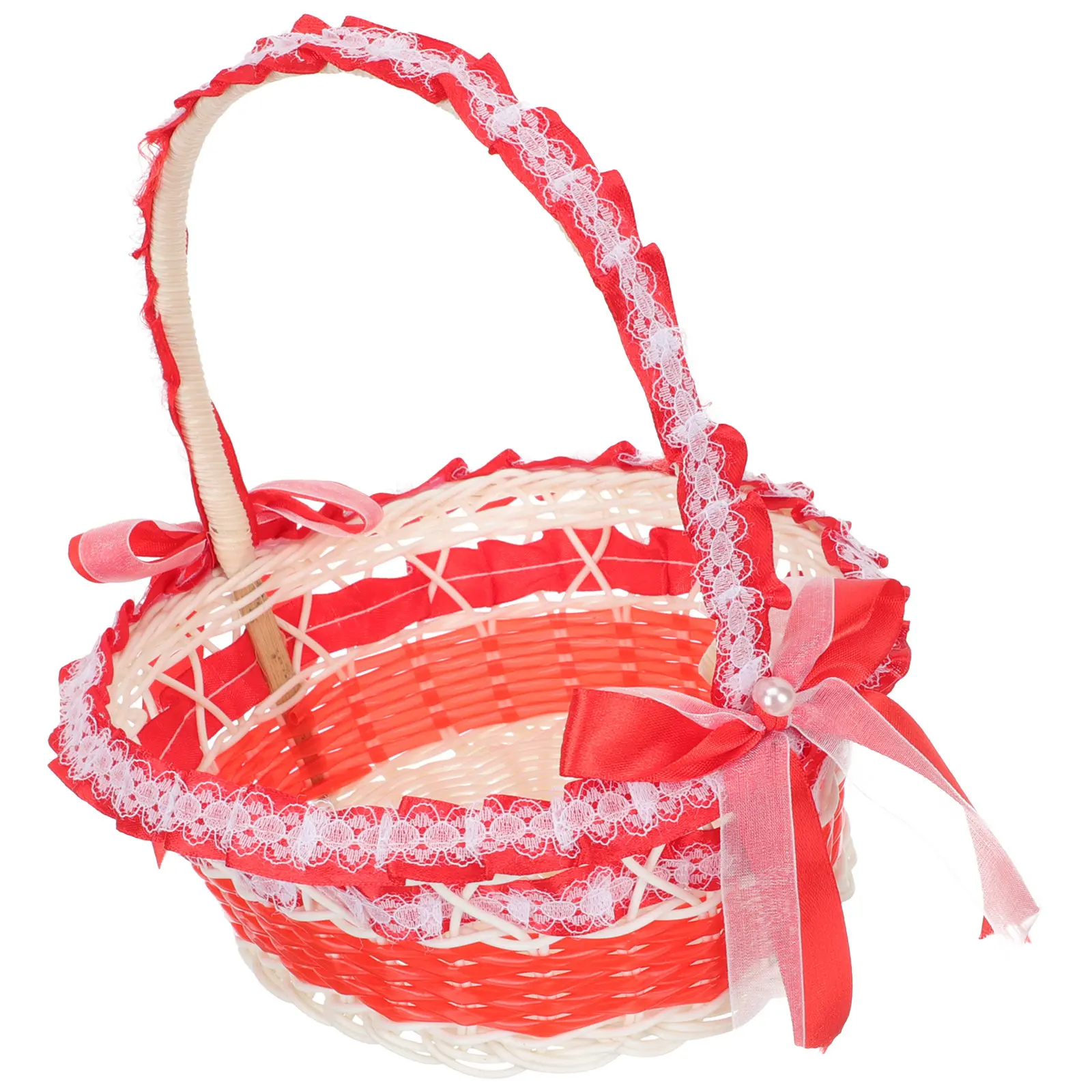 

Romantic Wedding Flower Girl Basket Petal Basket for Wedding Anniversary Engagement Proposal Party Decoration Treats Favor