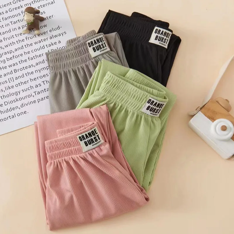 Children's silk mosquito-proof pants girls' summer thin boys' pants baby Korean version loose foreign style bloomers outer wear