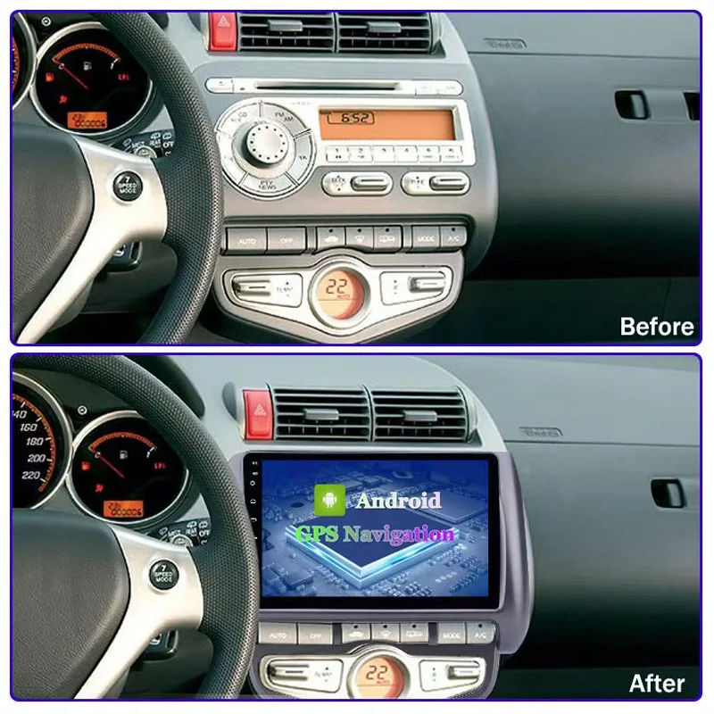 Dvd de coche Android de 9 "4 + 64GB para Honda Fit Jazz 2002-2008 Radio automática reproductor Multimedia estéreo navegación GPS 2din