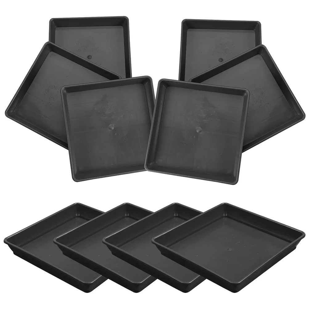 

10 Pcs Flower Pot Tray for Plants Water Catcher Drain Pan 2200X2200X310CM Trays Indoor Plate Black
