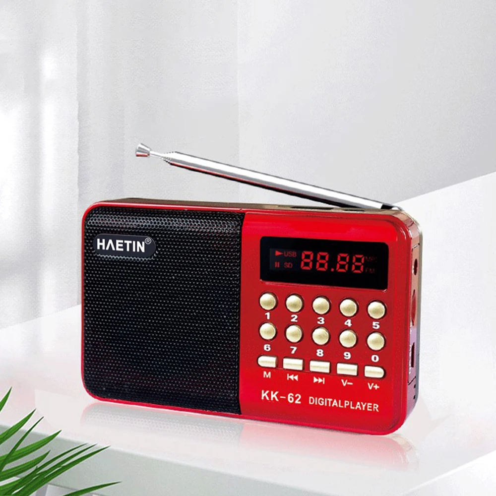 L-62 Mini Radio 4.5W Single Band Plug-in FM Radio MP3 Music Player Gift for the Elderly