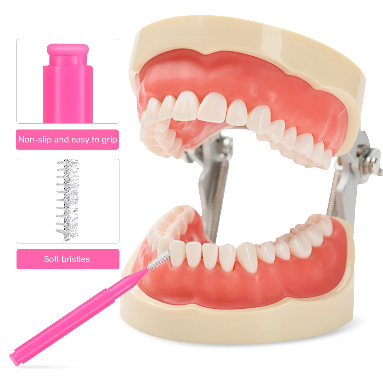 100ชิ้นทำความสะอาด interdental แปรงทำความสะอาดจัดฟันไหมขัดฟัน PP ระหว่างเครื่องมือ