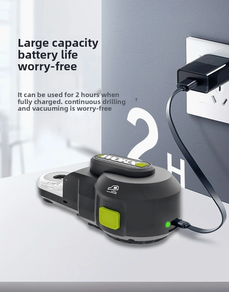 WORX WA1602 مكنسة كهربائية قوية صندوق غبار مرئي USB C نوع مثقاب طرق كهربائي عالمي غطاء غبار مثقوب