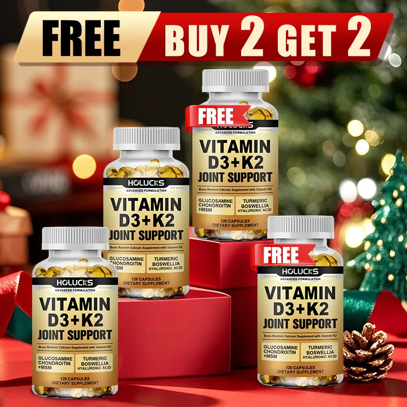 

Vitamin D3+K2 Joint Support Capsules, with Turmeric Boswellia Hyaluronic Acid, Promote Joint Lubrication, Strength & Comfort