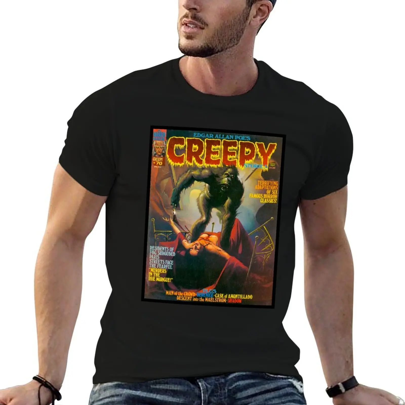 ANOTHER GREAT VINTAGE CREEPY #70 MAGAZINE COVER! T-Shirt t shirt man cotton t shirts cotton 100% man t shirts graphic T-shirt