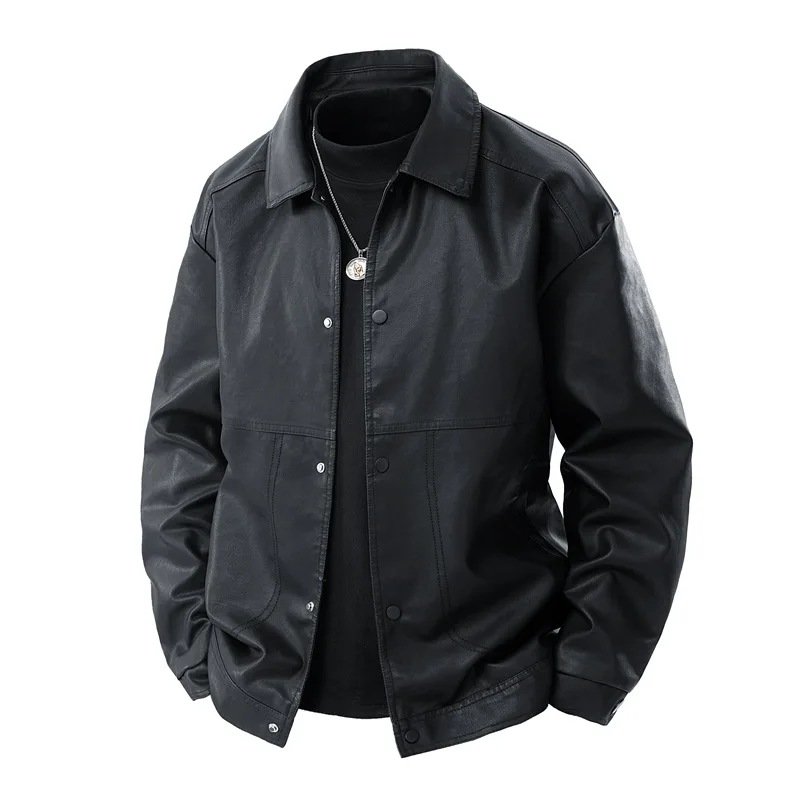 

2025 New Style Leather Jacket for Men - Outdoor Leather Coat - Casual and Fashionable - Windproof Mens Jacket