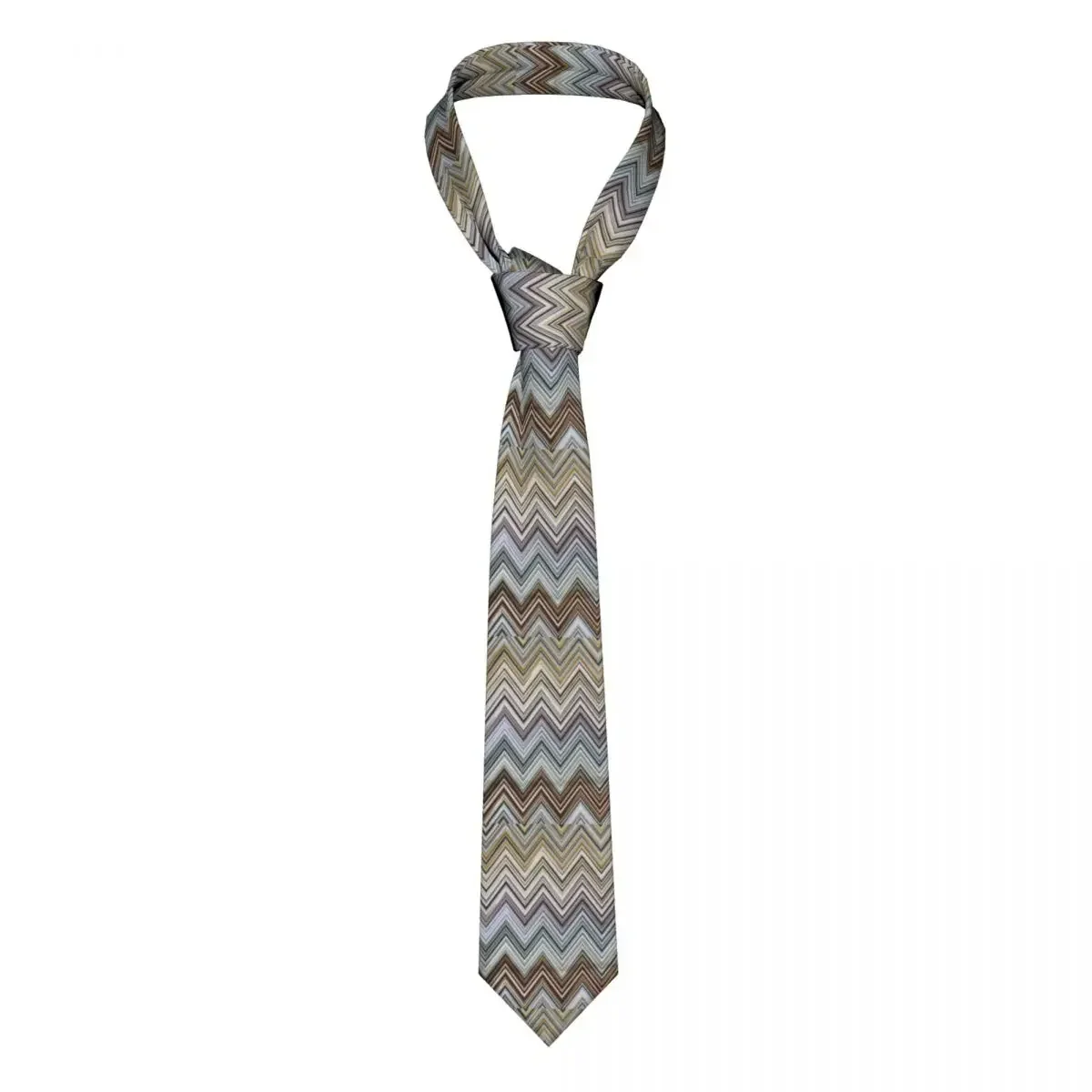 Fashion Bohemian Colorful Chic  Neckties for Men Personalized Silk Geometric Zigzag Wedding Neck Ties