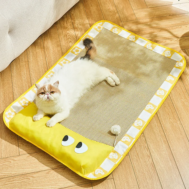 Summer Cooling Pet Bed Mat - Breathable Gel-Infused Sleeping Pad for Dogs & Cats with Non-Slip Base Pet Sleep Ice Pa