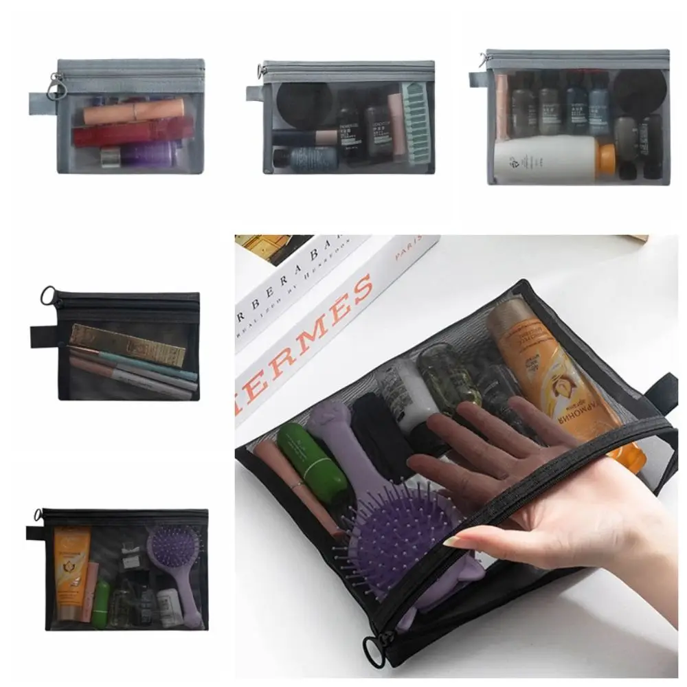 

Mesh Makeup Bag Girl Women Cosmetic Bag Organizer Portable Wash Lipstick Toiletry Sanitary Napkin Storage Bags Small Pouch