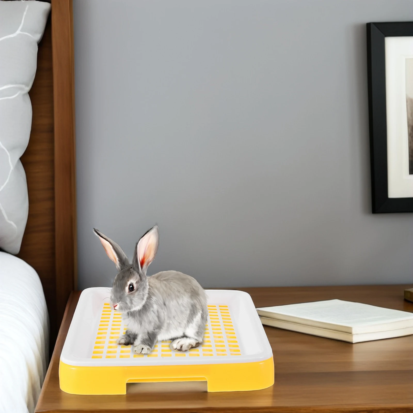 

Rabbit Chinchilla Toilet Litter Pan Pet Training Hamster Tray Small Animals Stable Durable Separation Rabbit