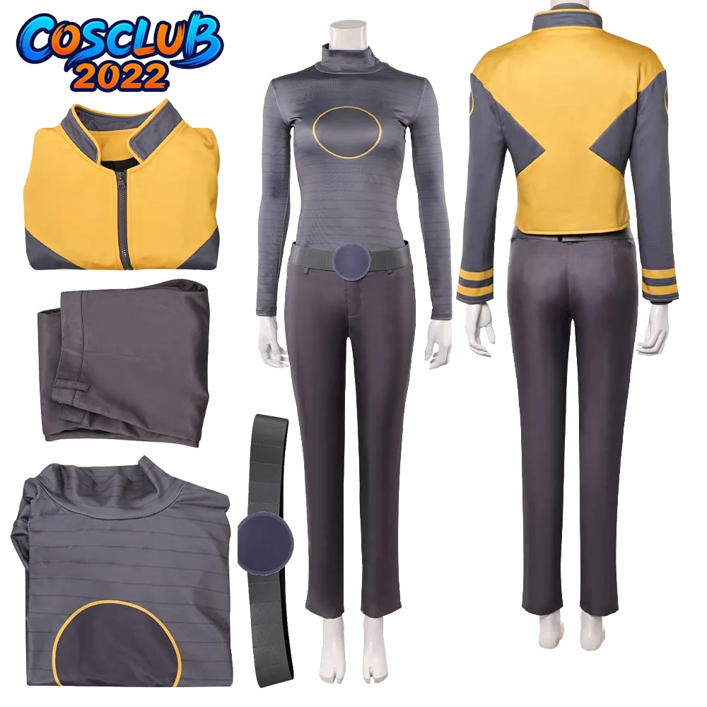 

Jean Cosplay Grey Coat Top Pants Belt Costume X Movie 97 Roleplay Women Clothing Disfraz Outfits Suit Carnival Halloween Female