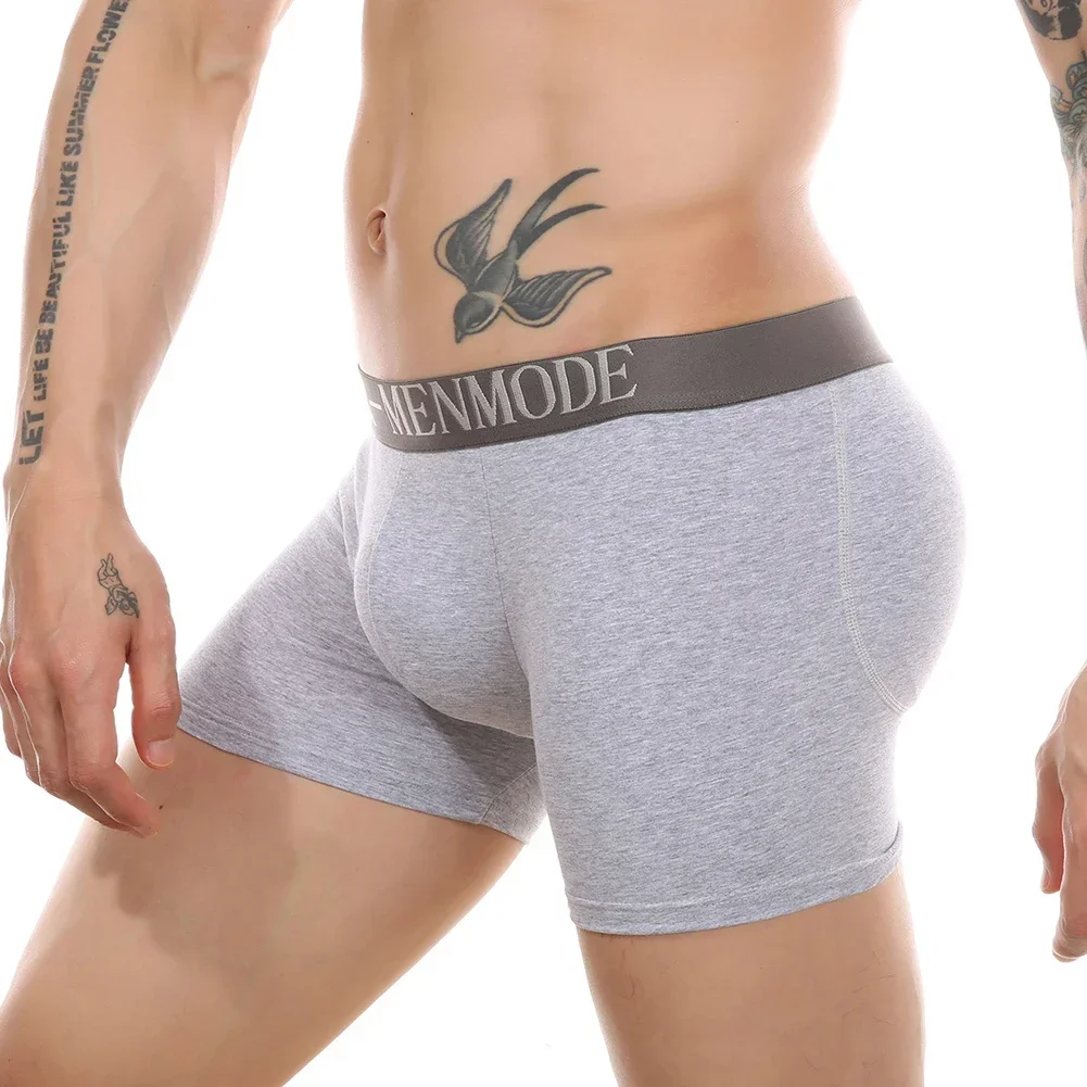 Hombres Butt Padded Hip Up Shaper Transpirable Esponja Copa Ropa interior Butt Lifter