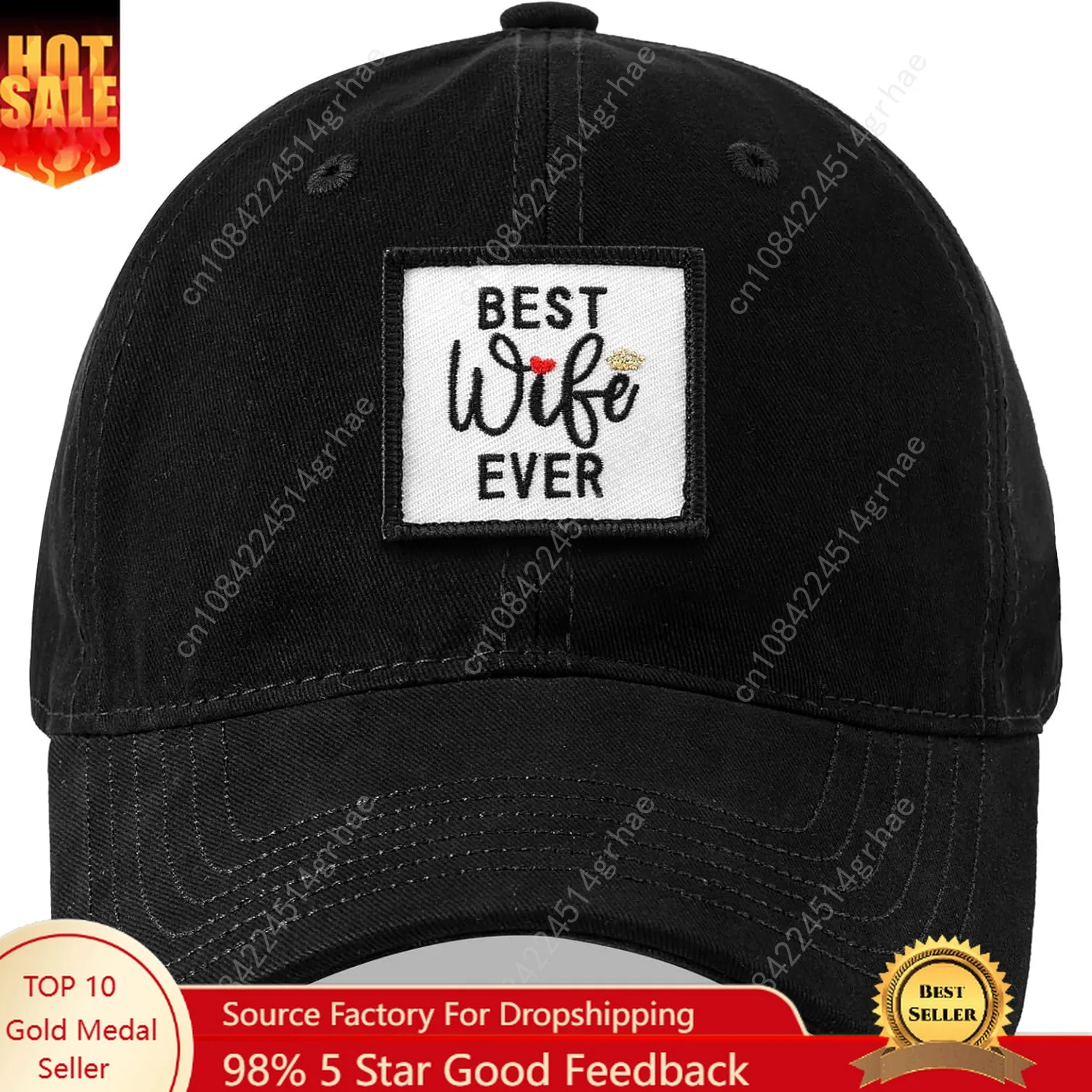 

Mothers Day Presents Gifts for Wife Her from Husband, Anniversary Birthday Wife Gifts, Adjustable Cotton Baseball Cap Black
