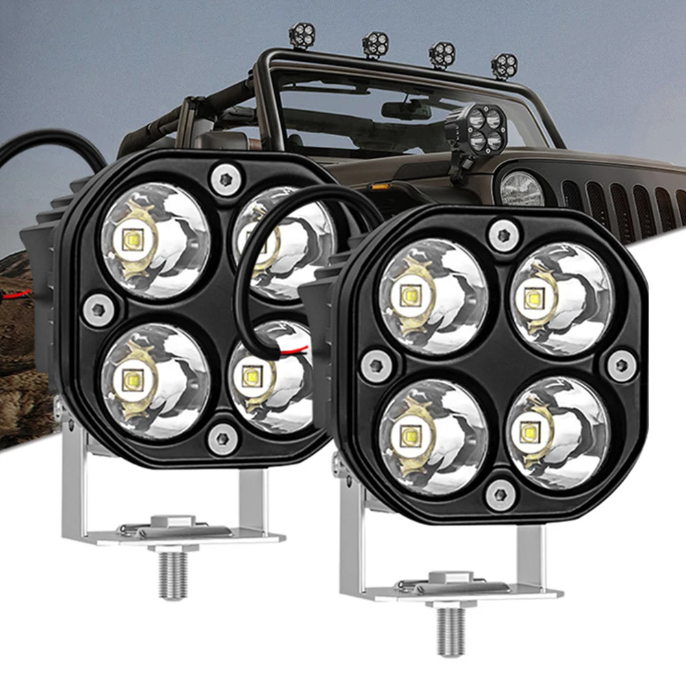 LED-Licht 40W Auto-Scheinwerfer Zweifarbige Motorrad-Spotlights Linse Für LKW ATV UTV Offroad 4x4 Jeep 12V 24V 3 Zoll Nebelscheinwerfer – Detail 11
