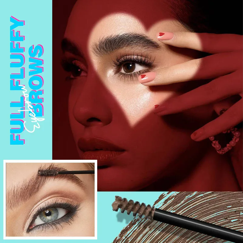 MLSMILE Flüssige Färbecreme, langlebig, wasserfest, natürlich, dunkelbraun, Augenbrauentönung, Augenbrauenverstärker, 4-Farben-Mascara, Kosmetik